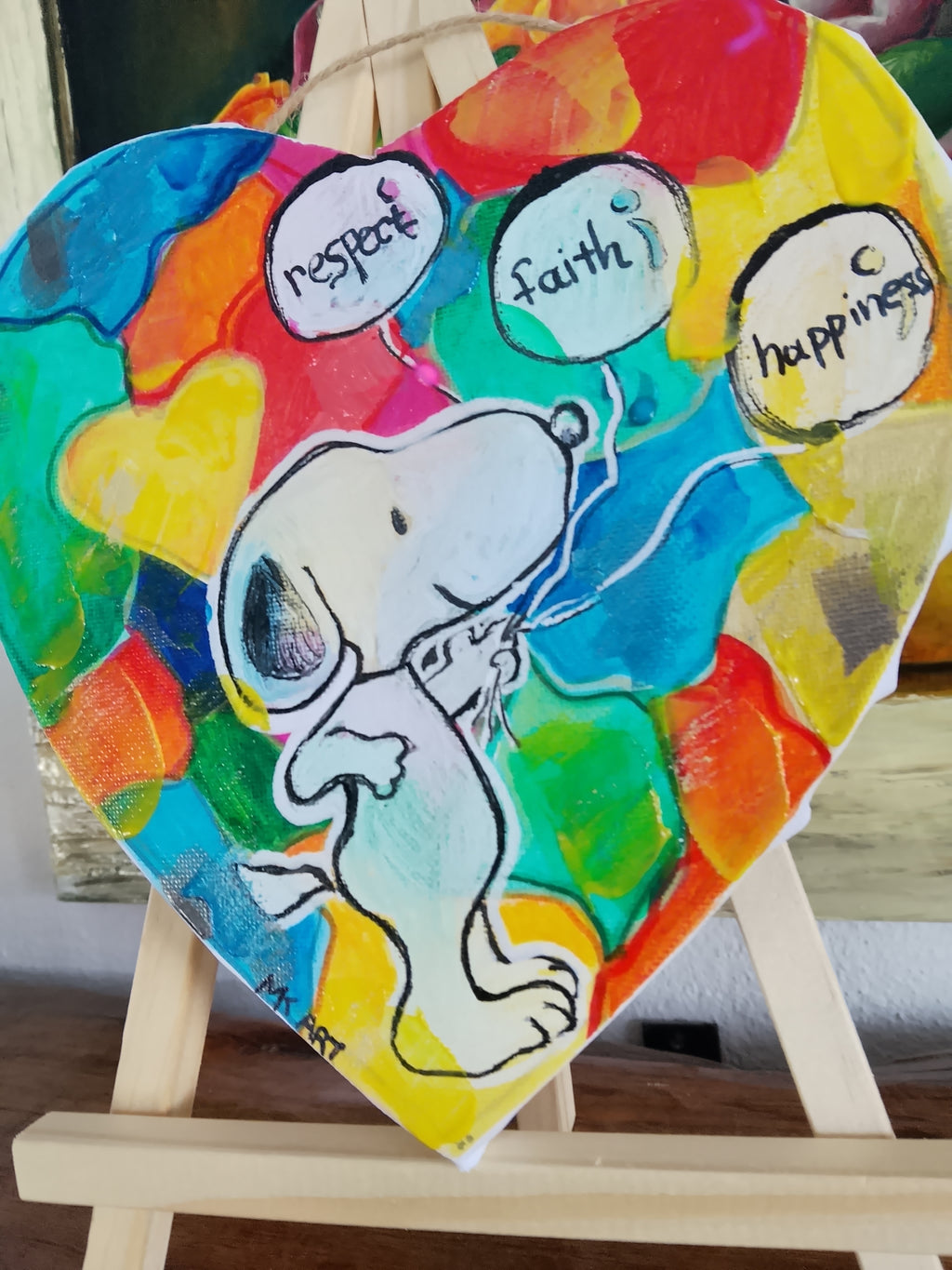 Snoopy On Happy Canvas Wall Art