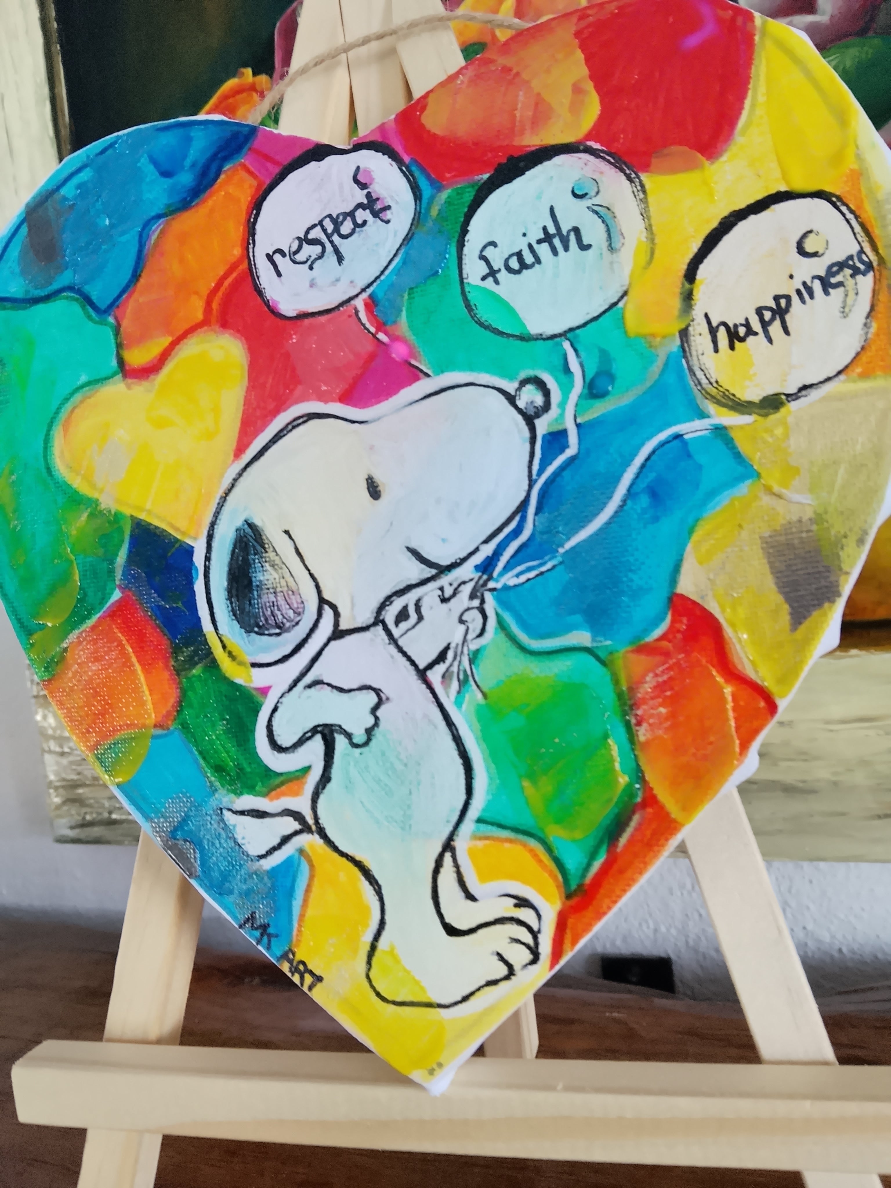Snoopy On Happy Canvas Wall Art