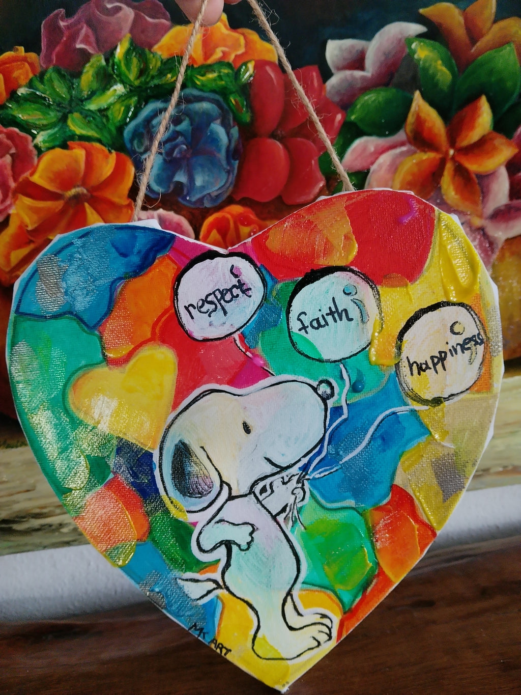 Snoopy On Happy Canvas Wall Art