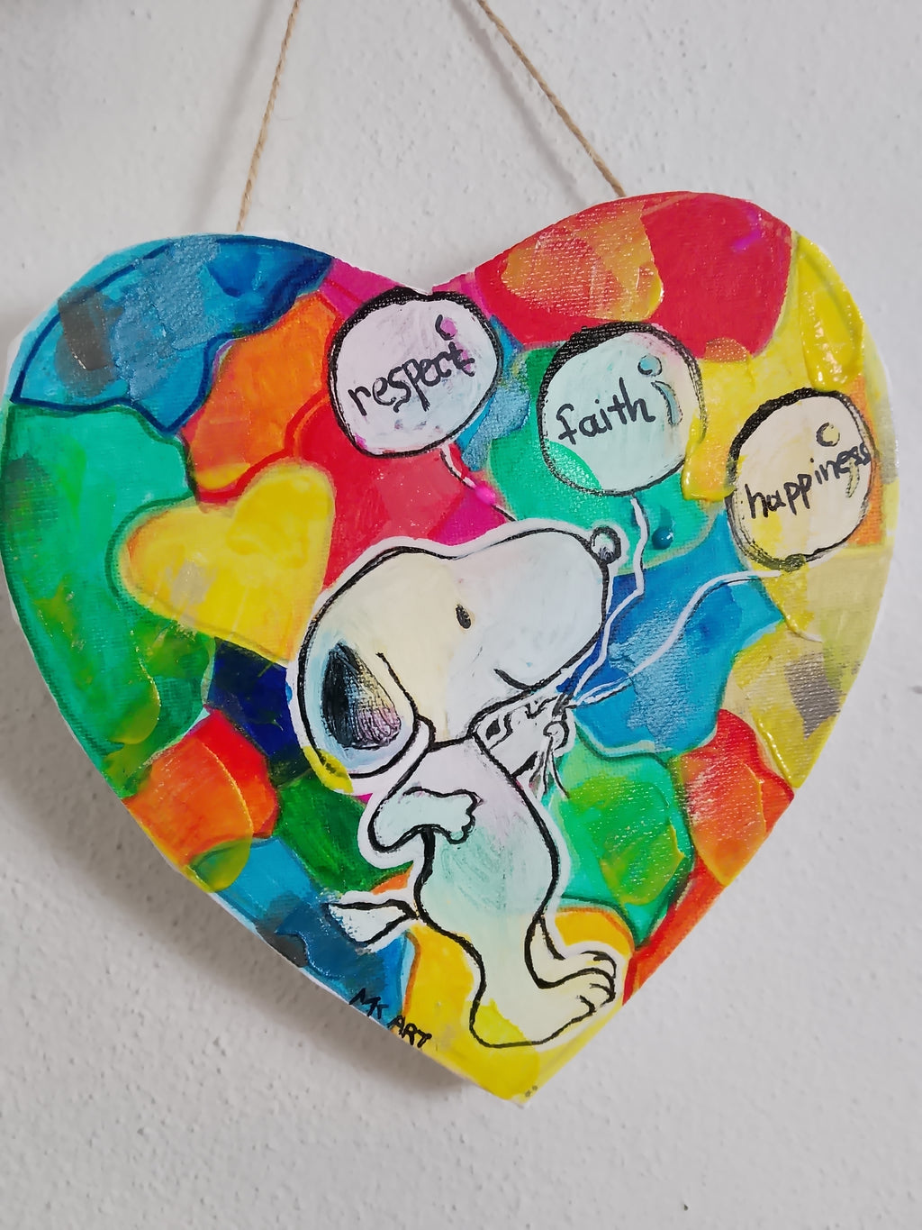 Snoopy On Happy Canvas Wall Art
