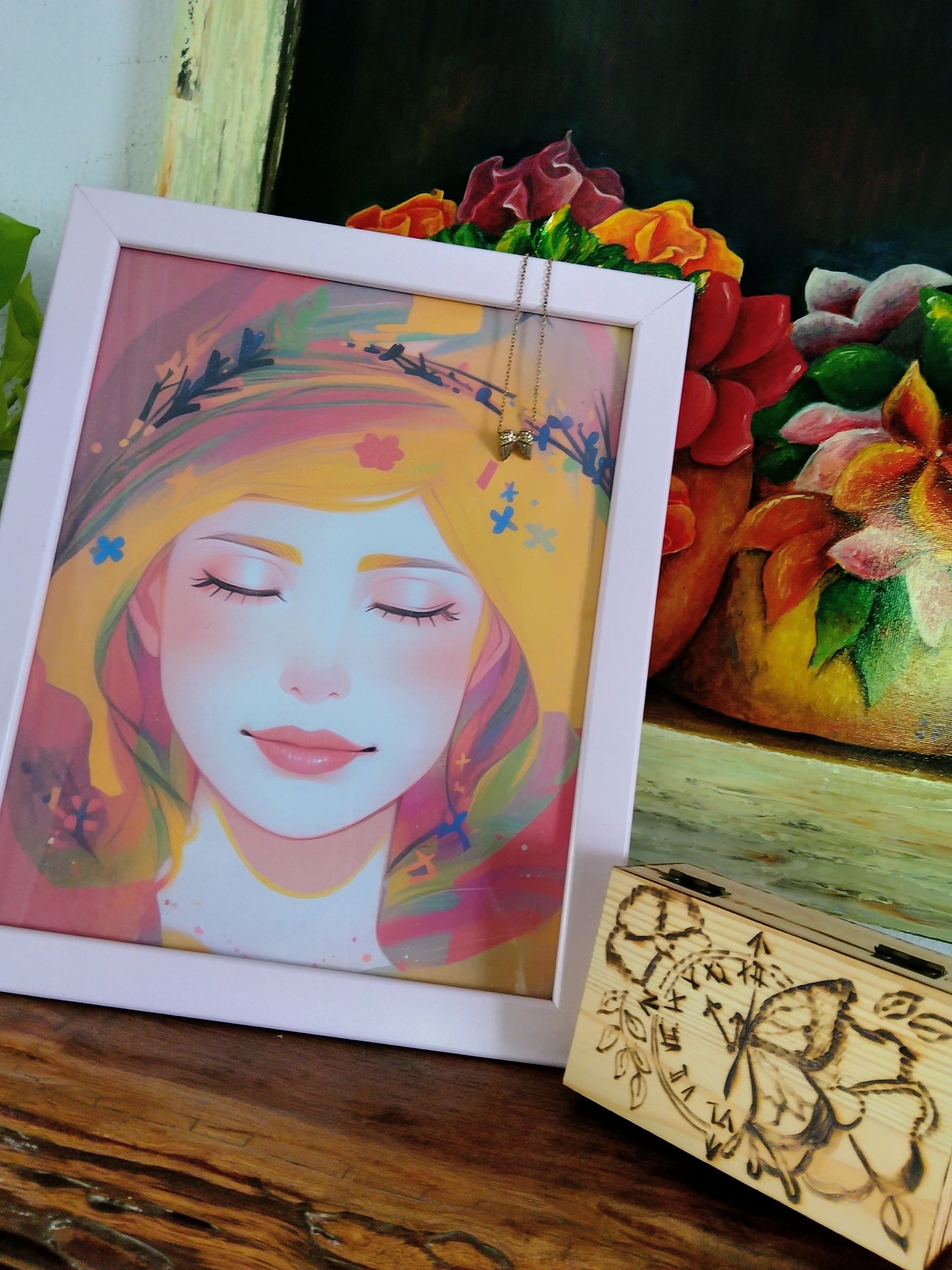 Dreamy Gift Set Frame Necklace Wooden Box