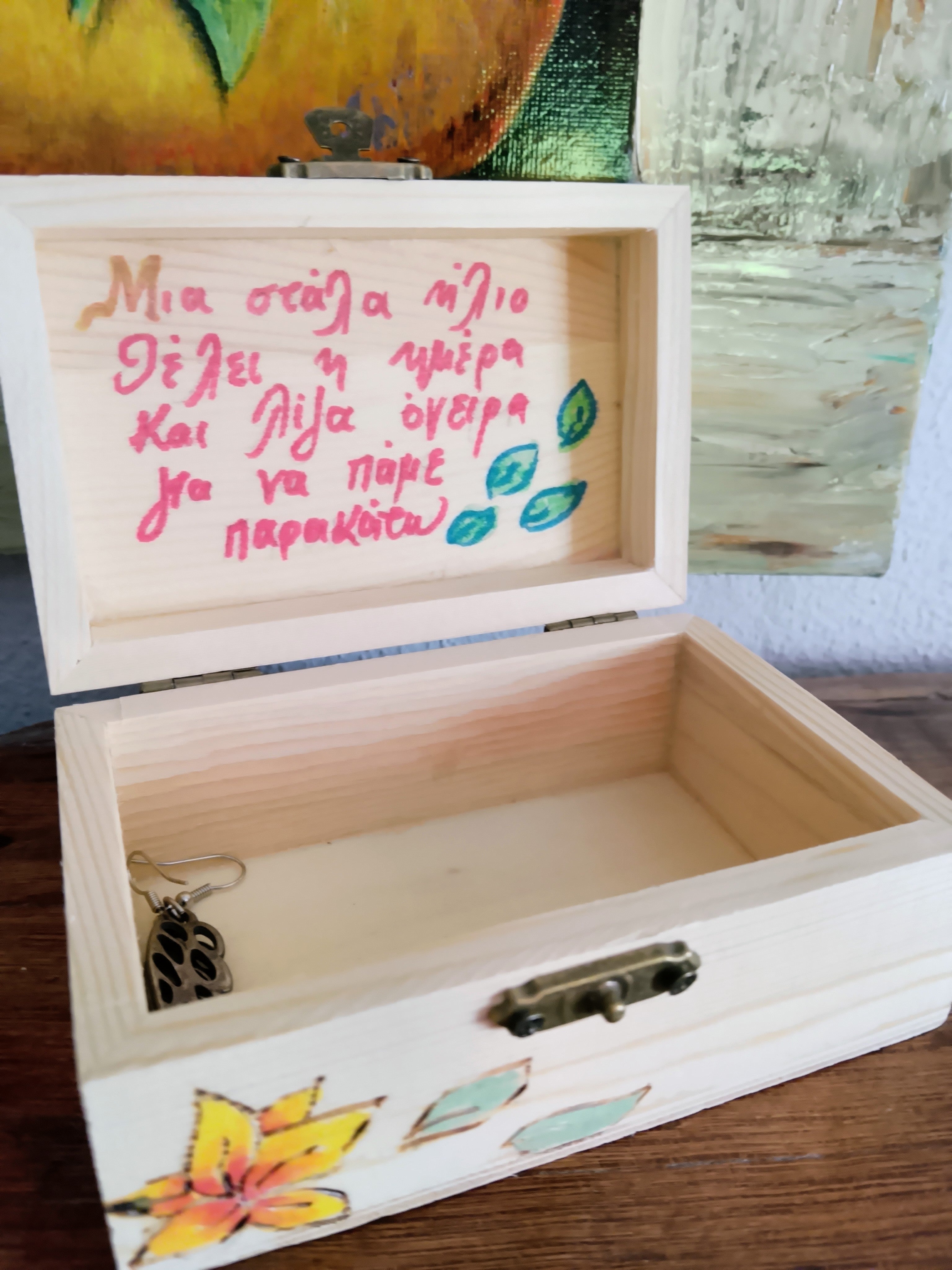 Wooden Box Pyrography Art