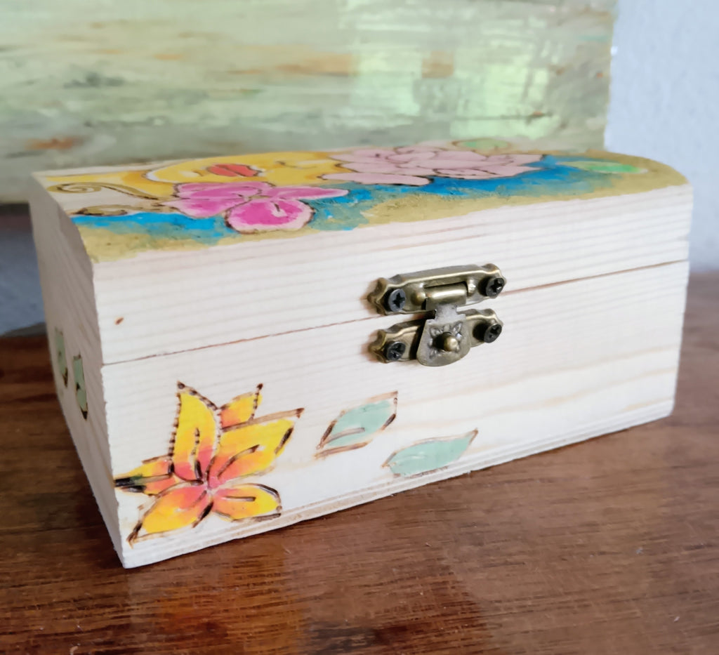 Wooden Box Pyrography Art