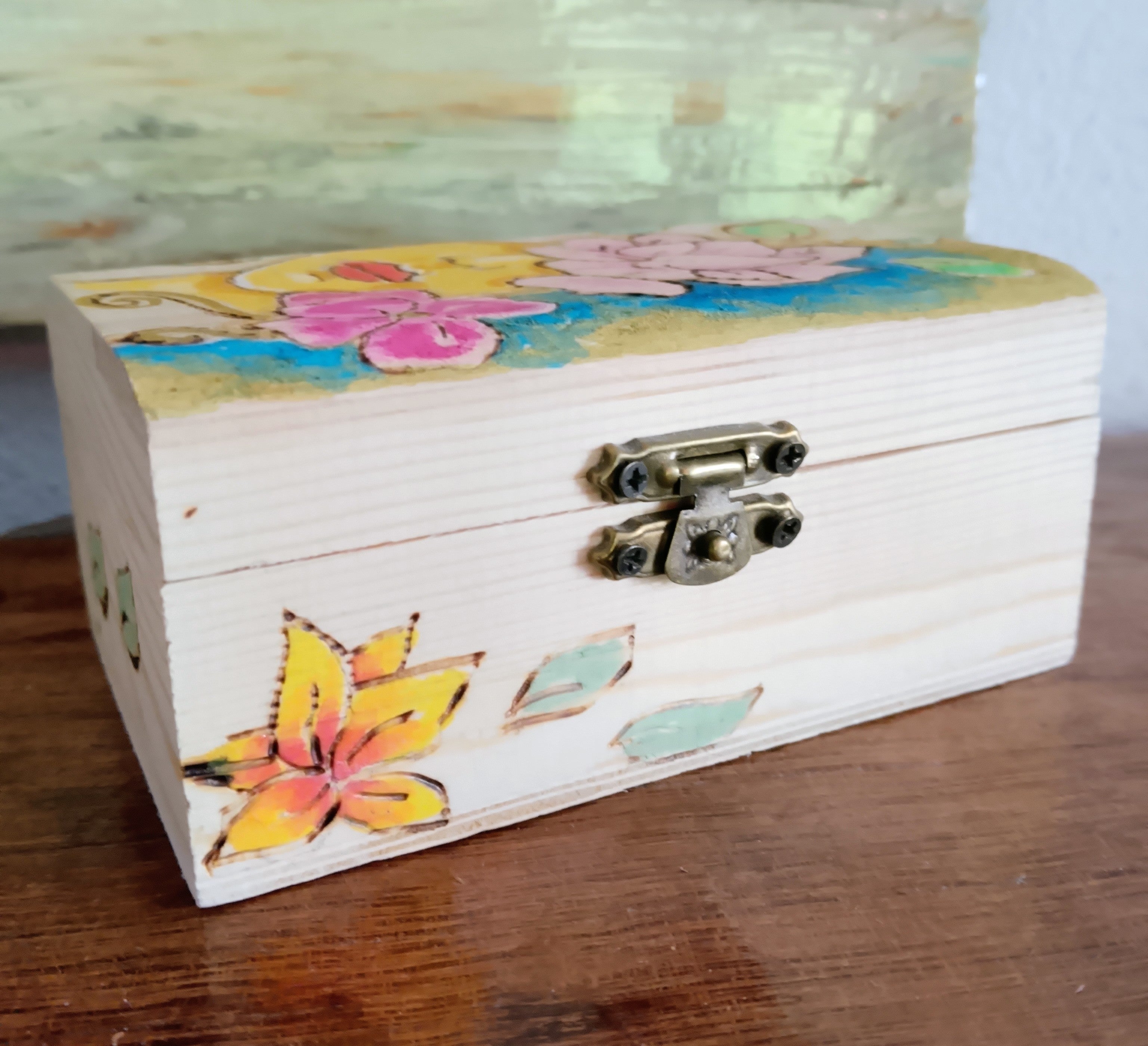 Wooden Box Pyrography Art