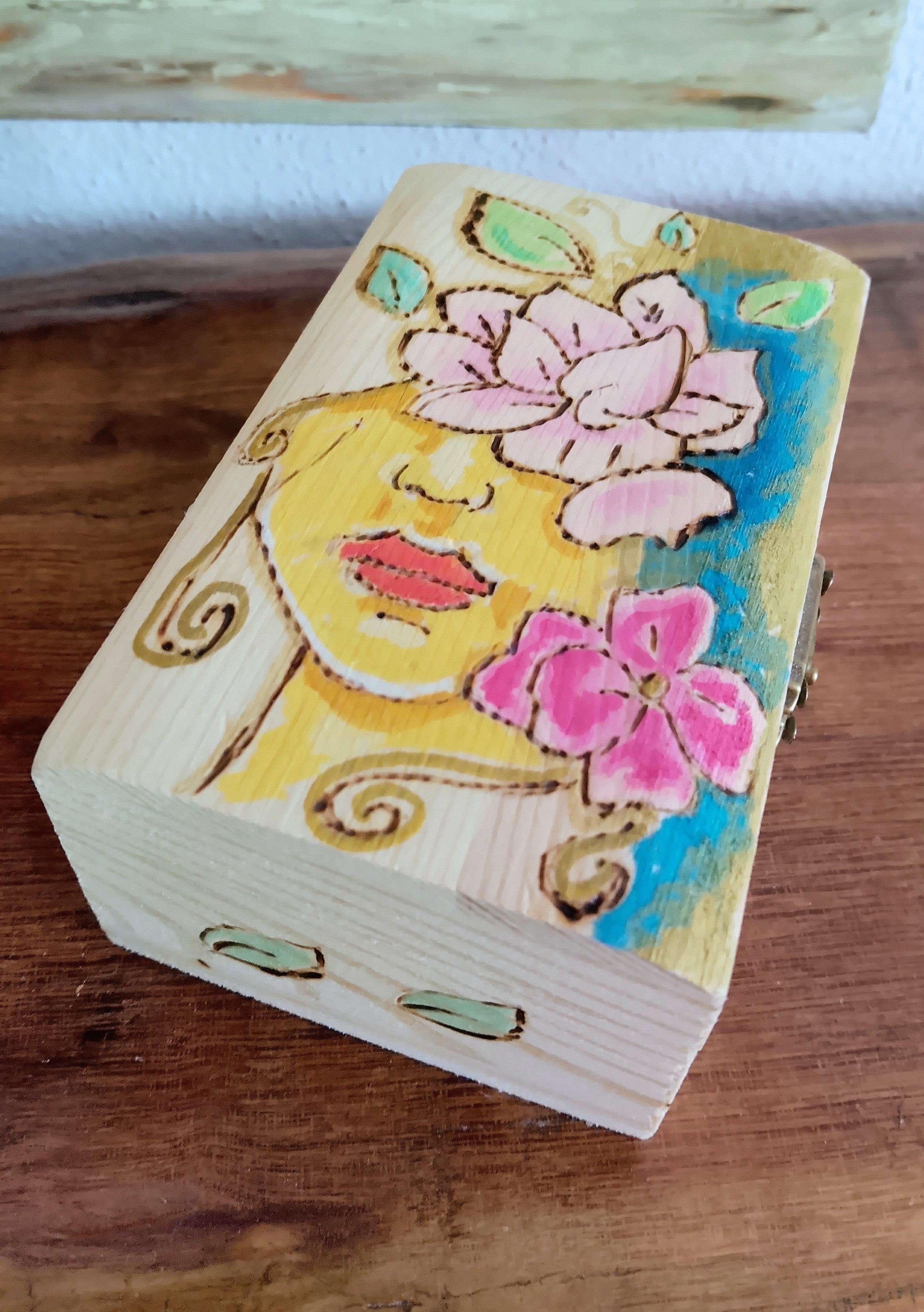 Wooden Box Pyrography Art