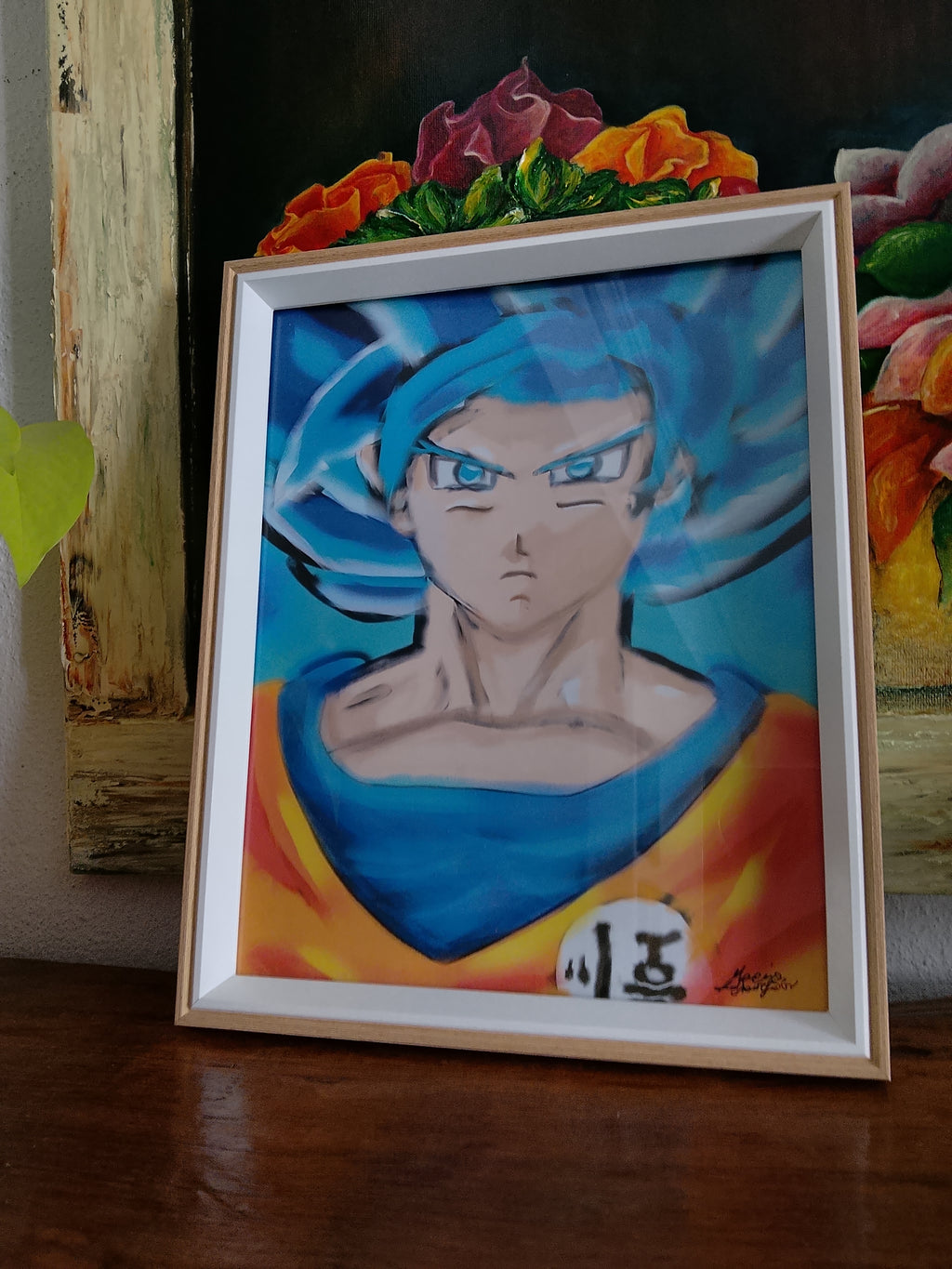 Goku Super Saiyan Blue Digital Art In Frame
