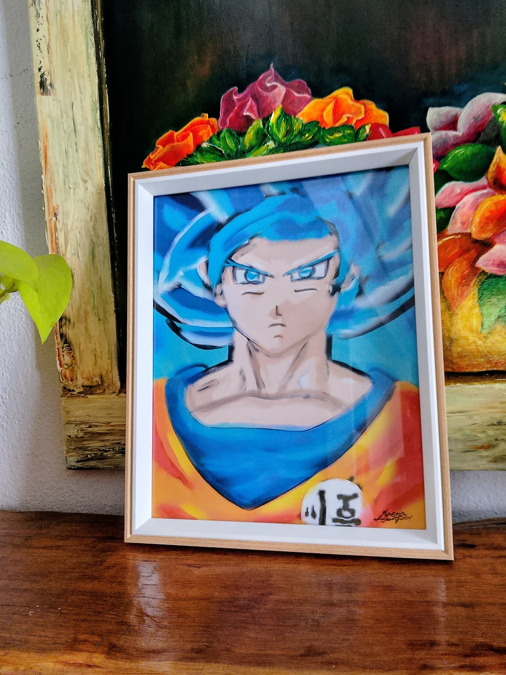 Goku Super Saiyan Blue Digital Art In Frame