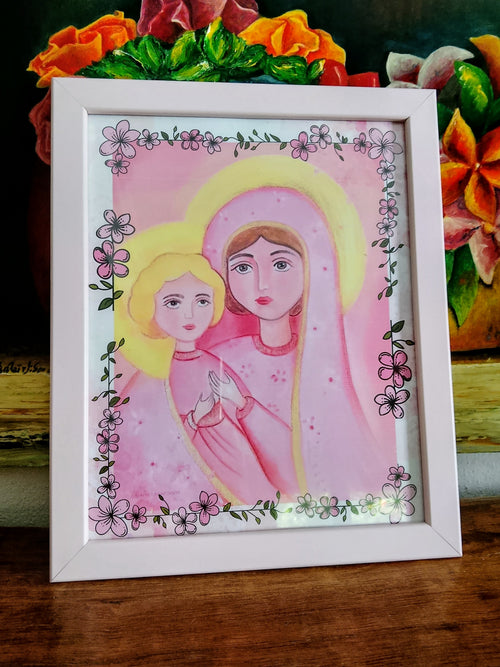 Digital Art In Frame Mother Mary