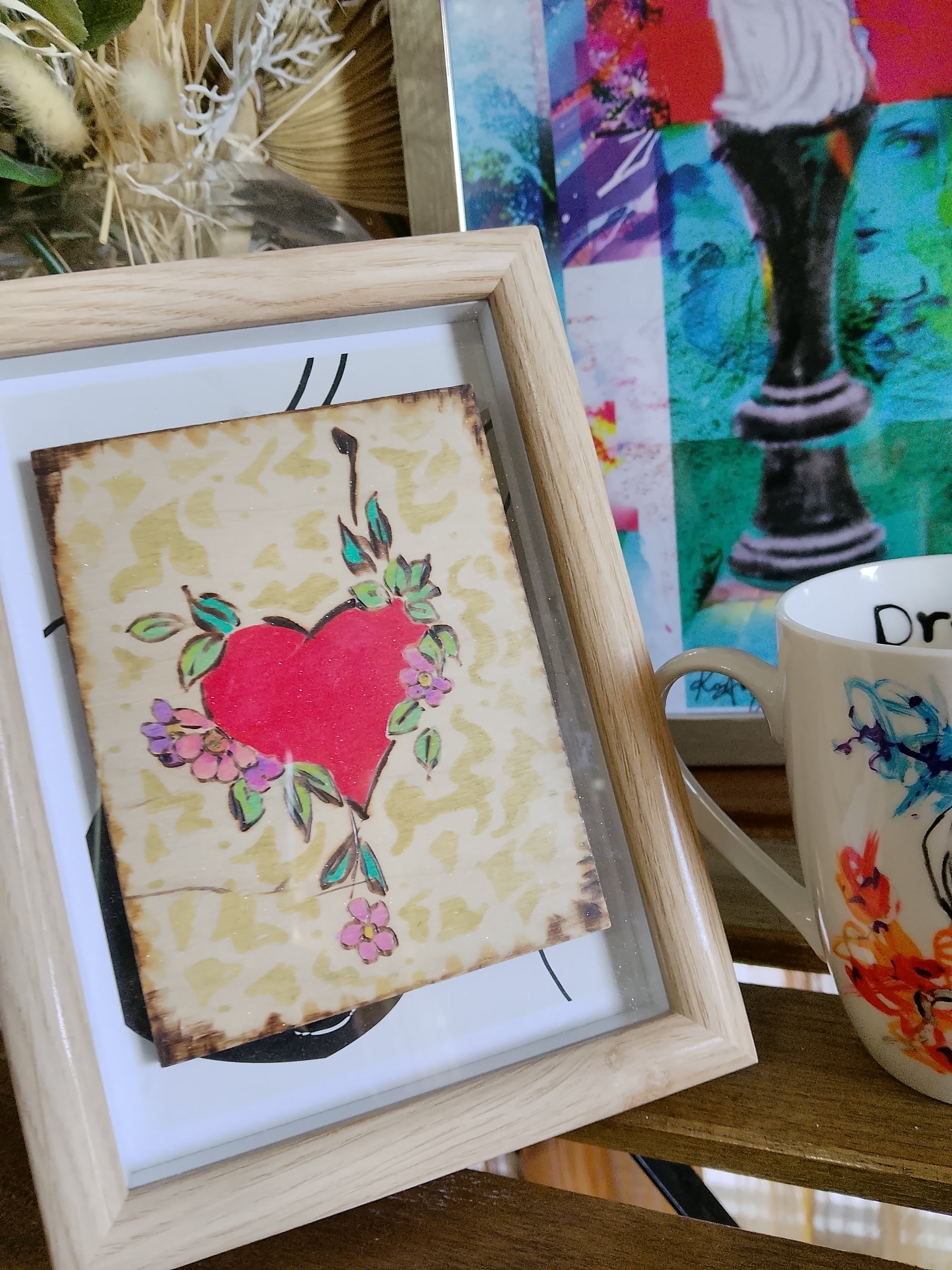 Handmade Pyrography Art And Mug