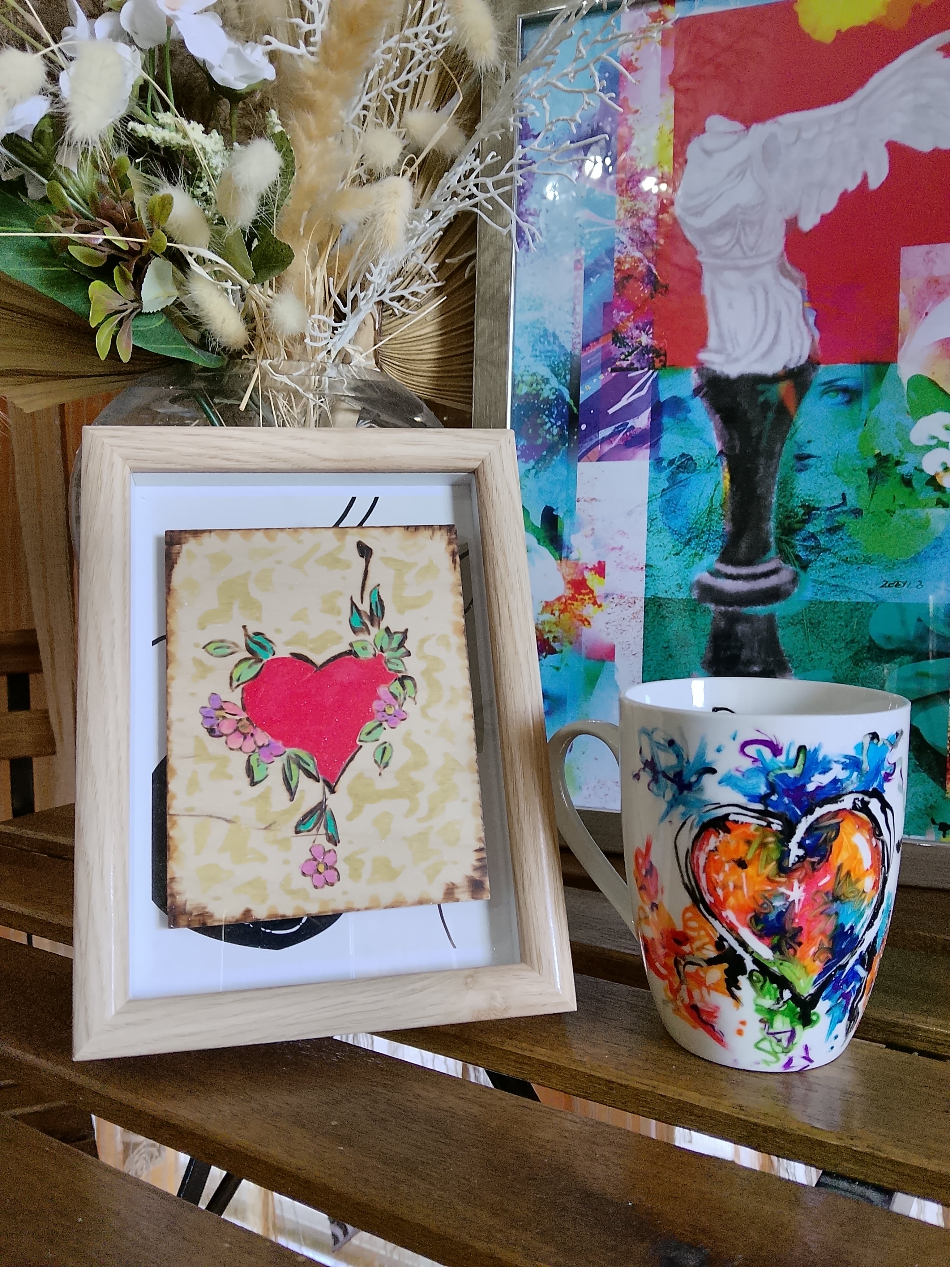 Handmade Pyrography Art And Mug