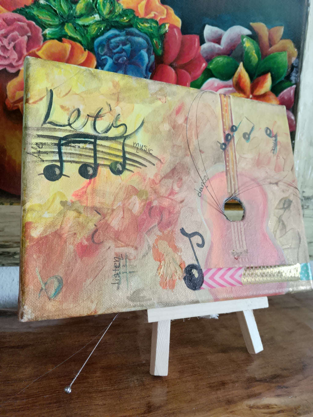 Handmade Painting Guitar With Real Strings