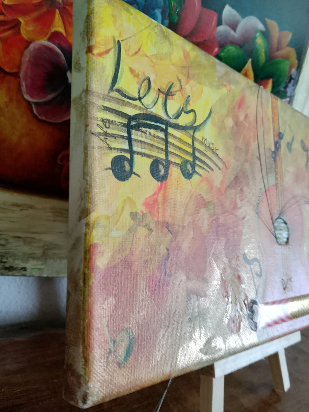Handmade Painting Guitar With Real Strings