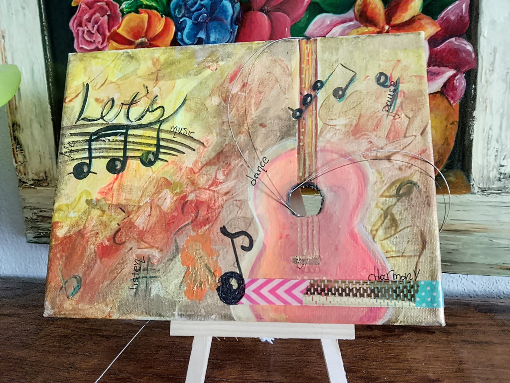 Handmade Painting Guitar With Real Strings
