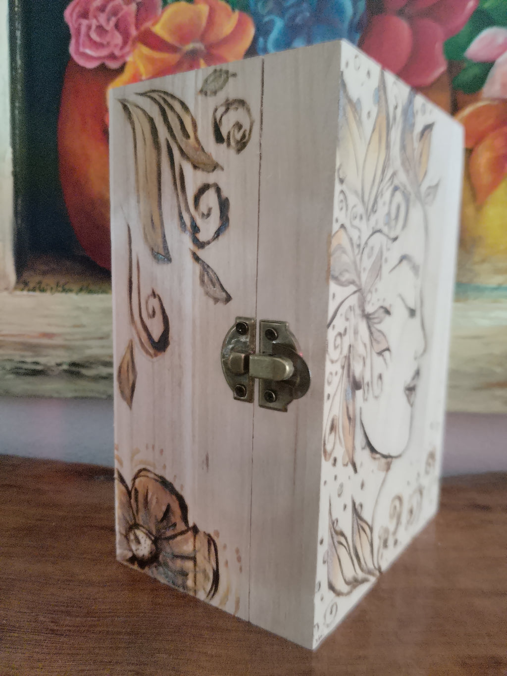 Wooden Box Pyrography Art And Jewelleries