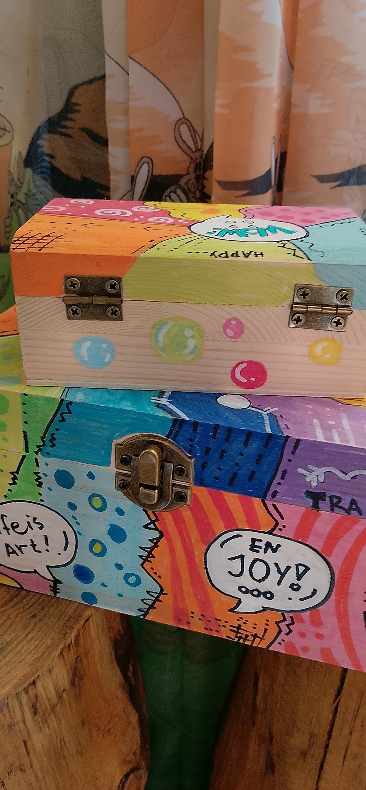 Pop Art Hand Painted Wooden Boxes