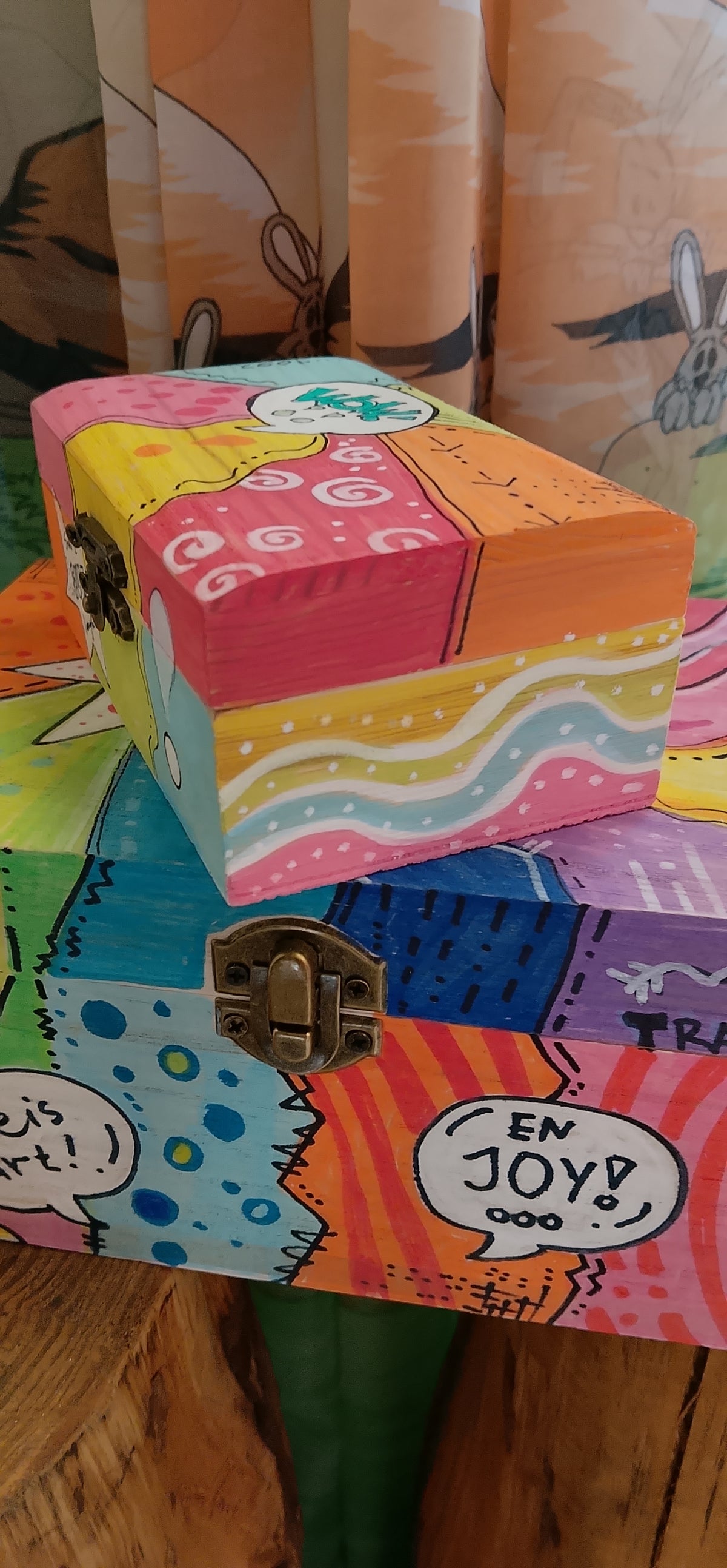 Pop Art Hand Painted Wooden Boxes