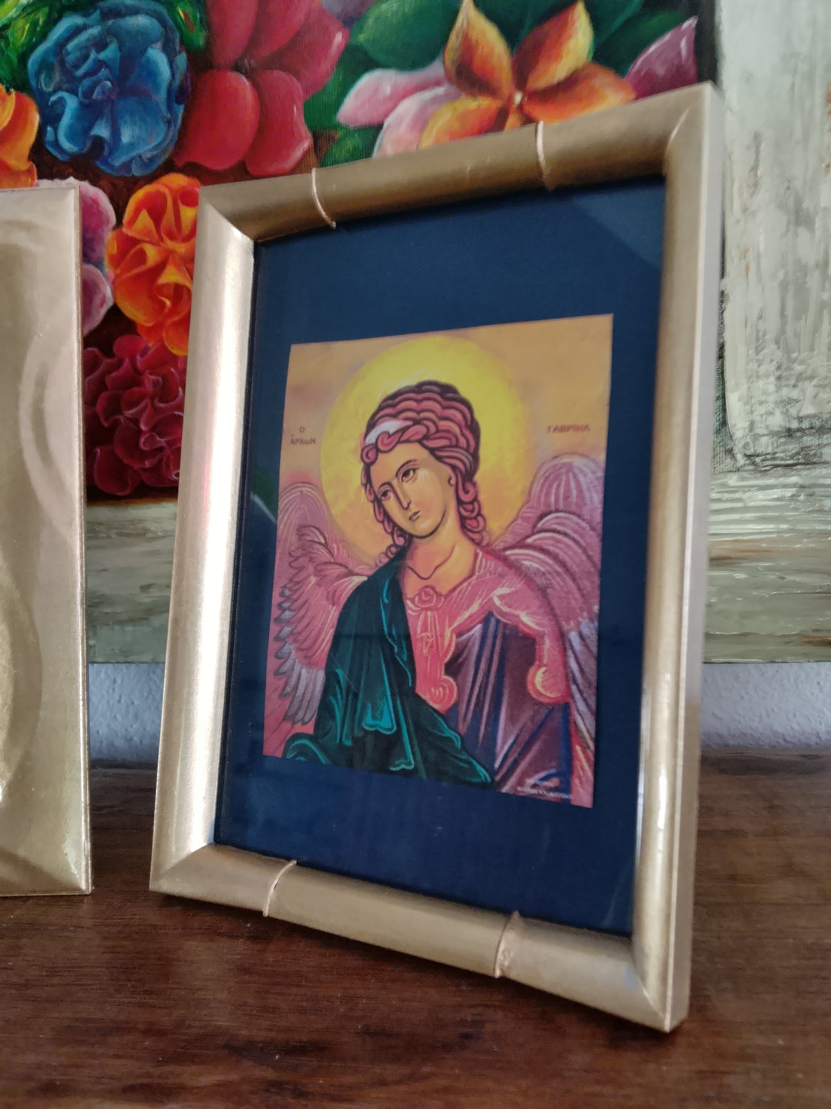 Byzantine Icon Mother Mary With Jesus And The Αrchangels