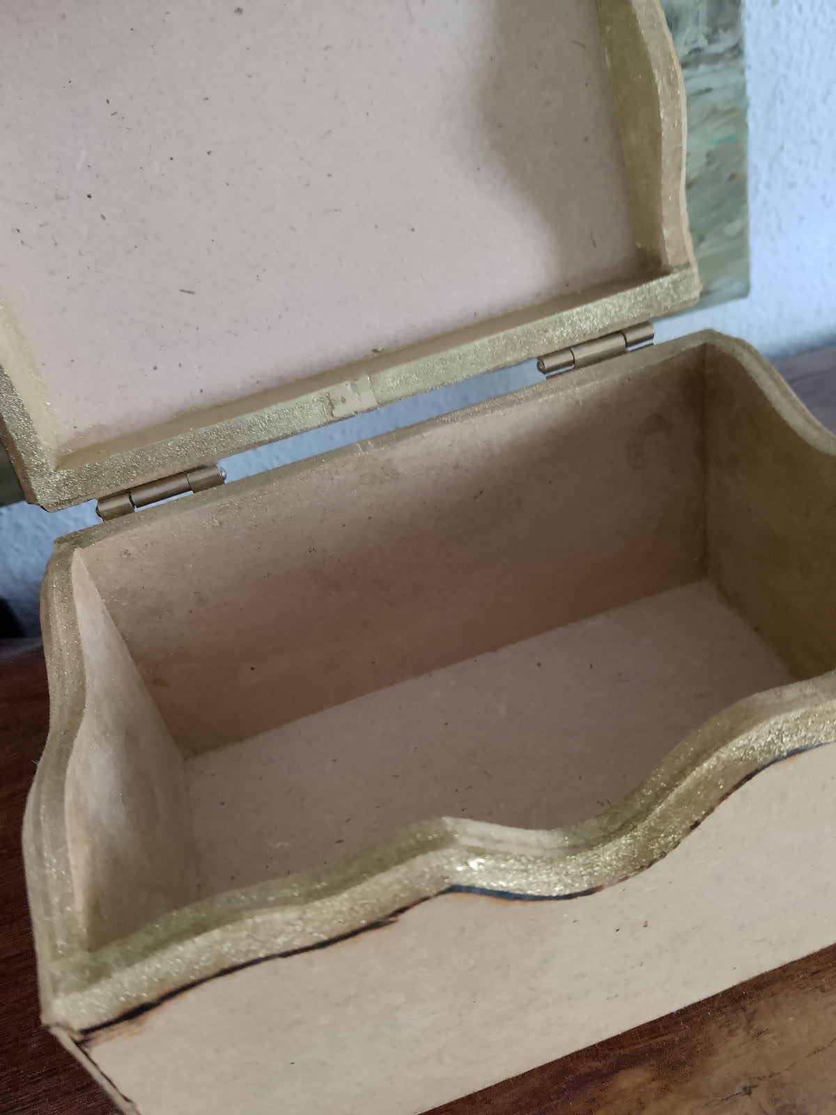 Wooden Art Decor Angel Pyrography Box Plastic Flowers