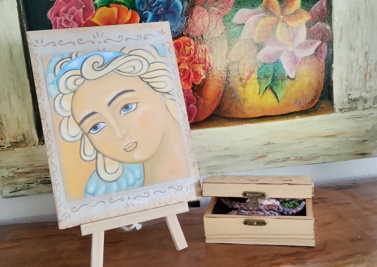 Wood Art Decor Angel Wooden Box Costers