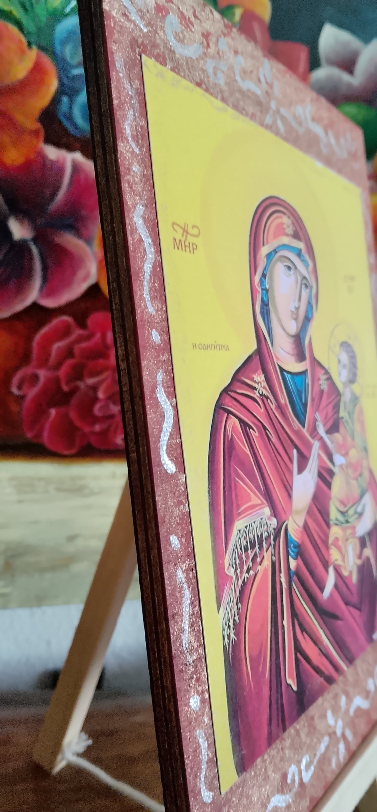 Byzantine Icon Mother Mary With Jesus And The Αrchangels