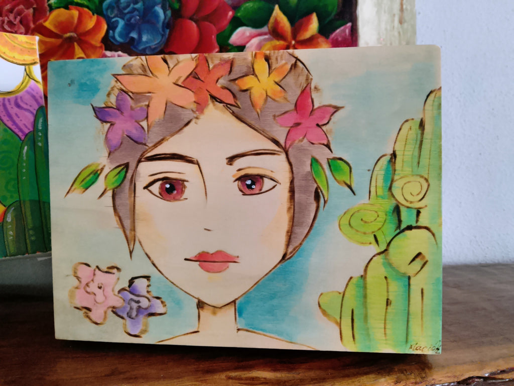 Frida Kahlo Wooden Box Handmade Painting