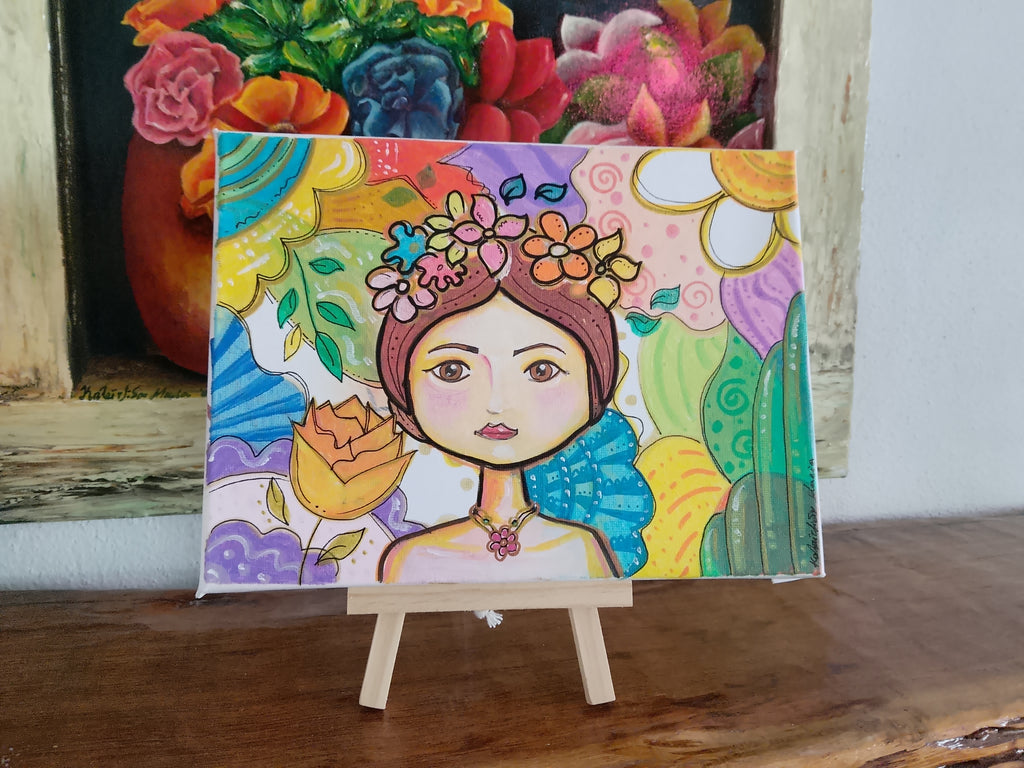 Frida Kahlo Wooden Box Handmade Painting