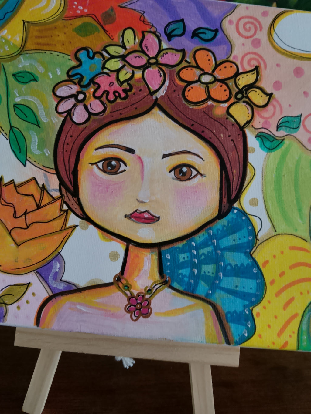 Frida Kahlo Wooden Box Handmade Painting