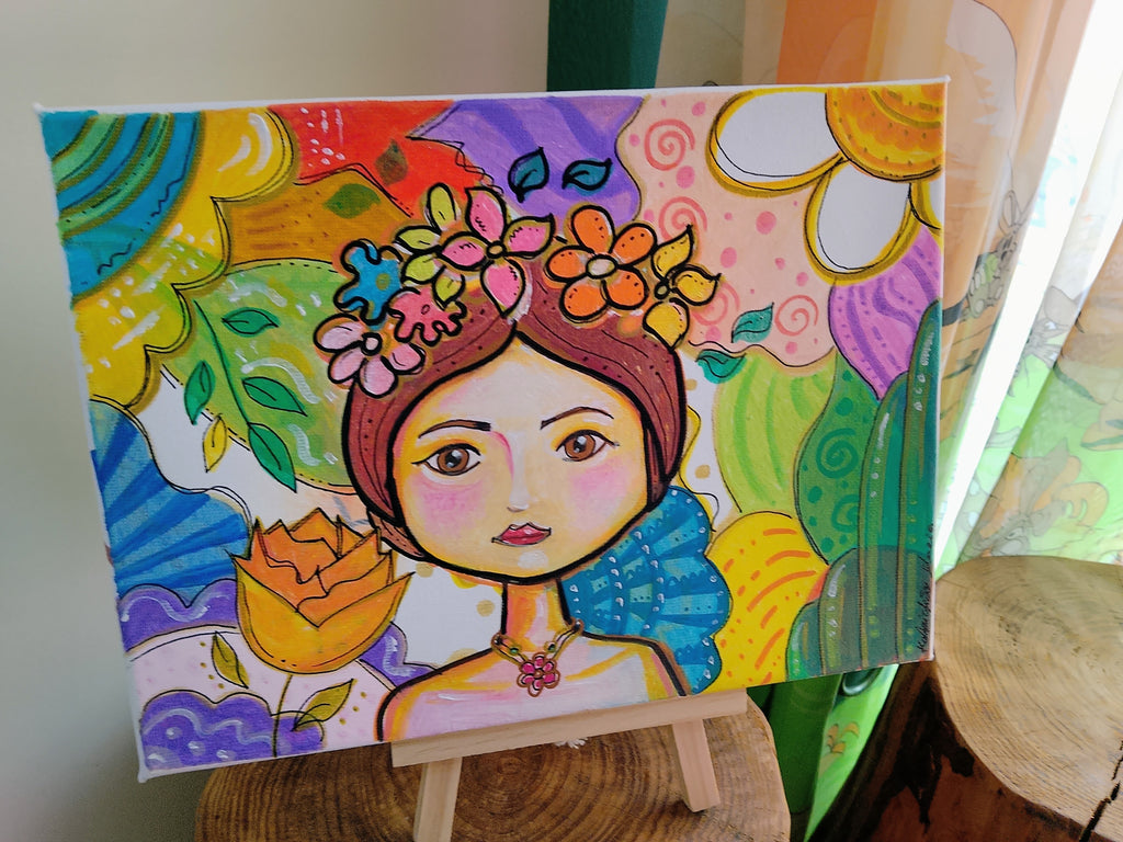 Frida Kahlo Wooden Box Handmade Painting
