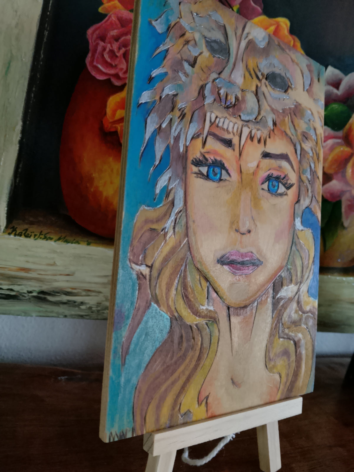 Hand Painted Art On Wood