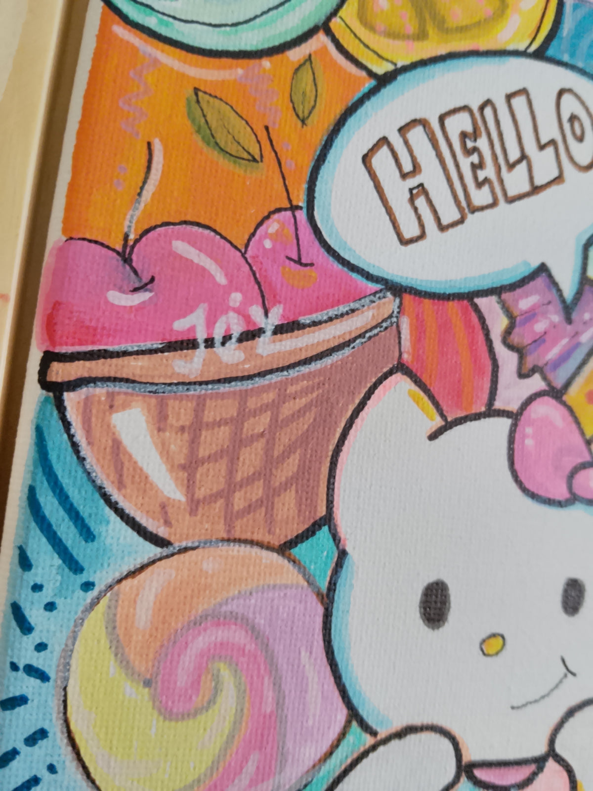 Hello Kitty— Handmade Pop Art Painting