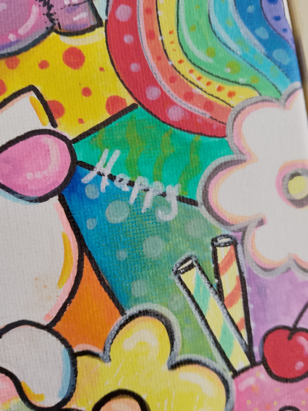 Hello Kitty— Handmade Pop Art Painting