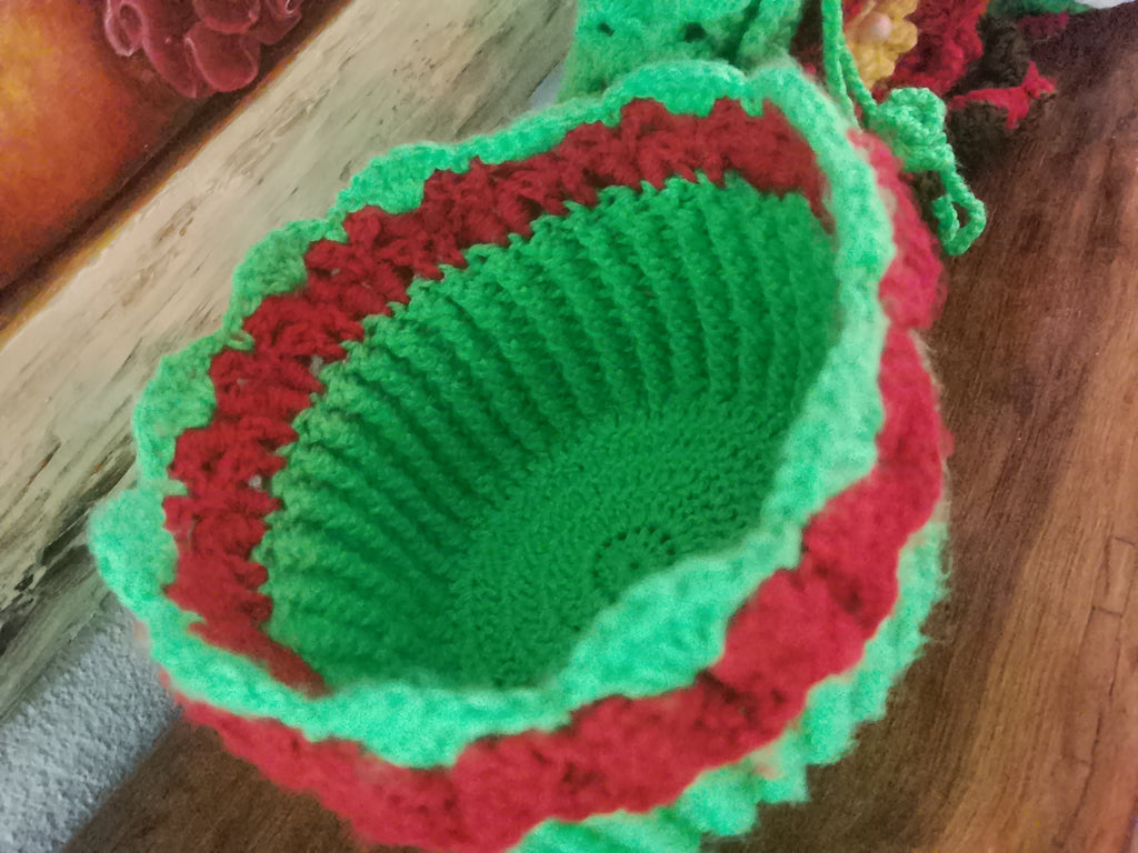 Christmas Crochet Basket Pouches And Ornaments