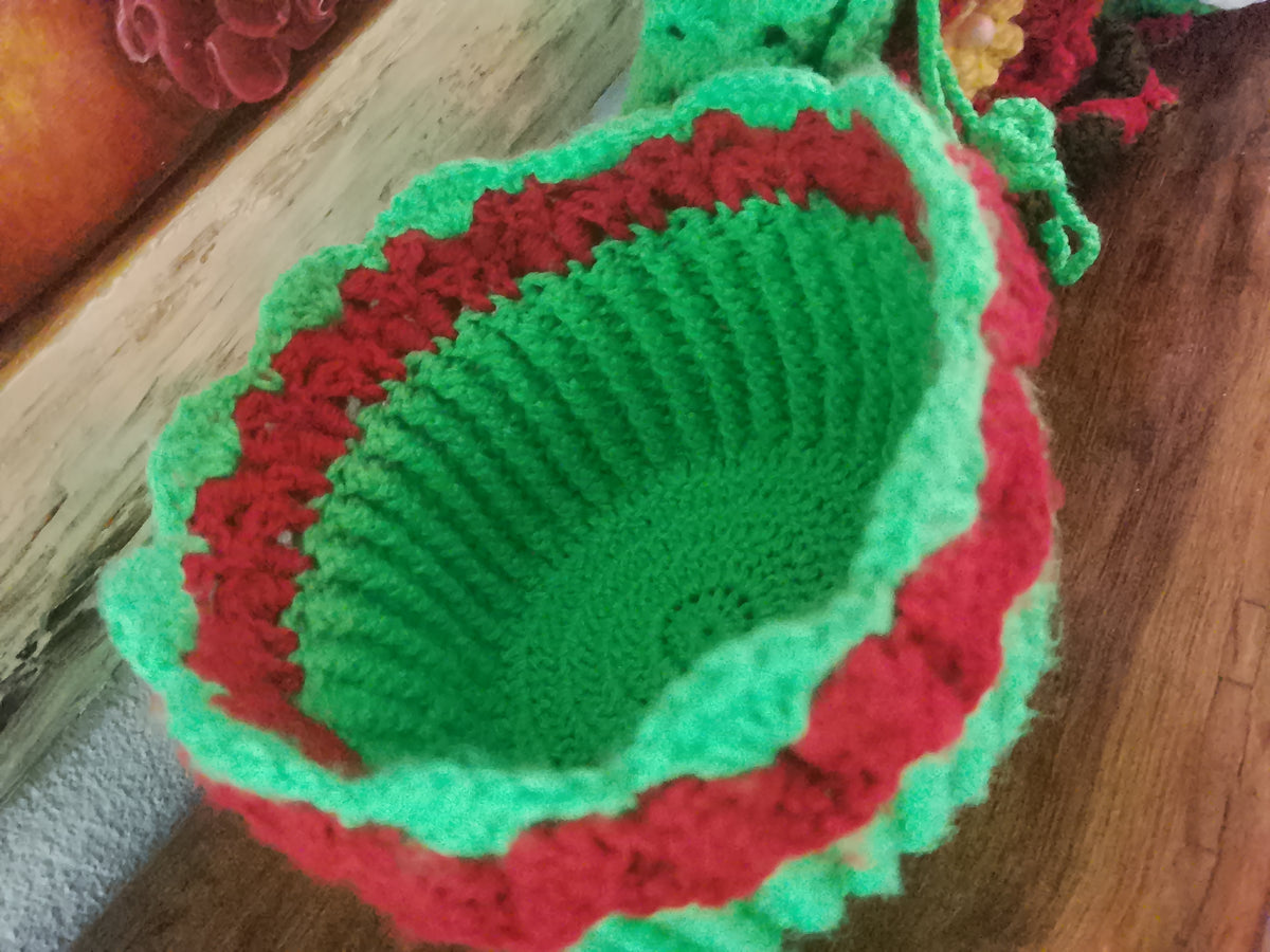 Christmas Crochet Basket Pouches And Ornaments