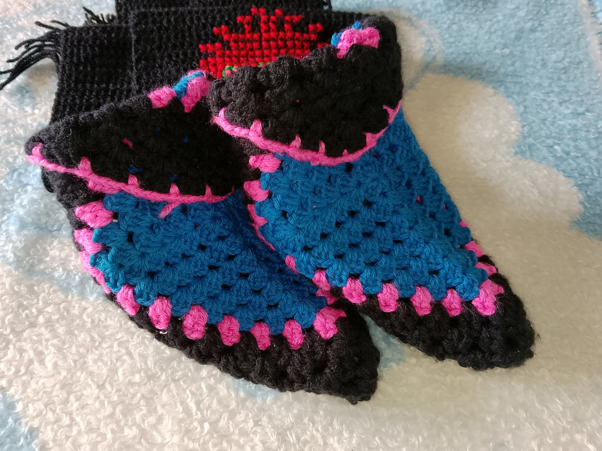 Handmade Crochet Booties And Scarf