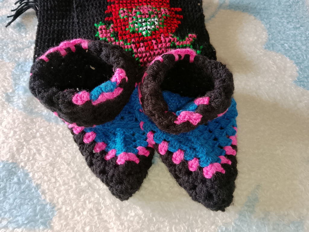Handmade Crochet Booties And Scarf