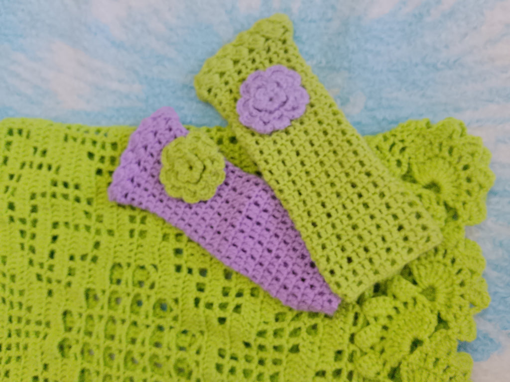 Handmade Set Knitted Blouse Booties And Hand Warmers