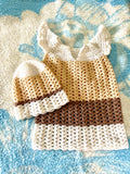 Handmade Knitted Baby Dress and Cap
