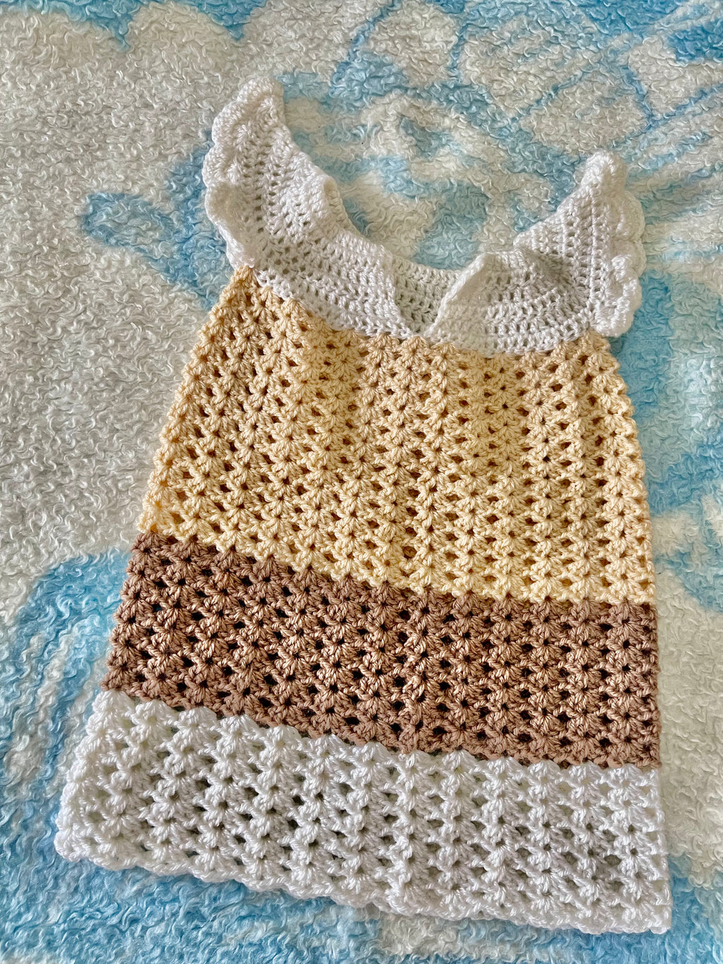 Handmade Knitted Baby Dress and Cap