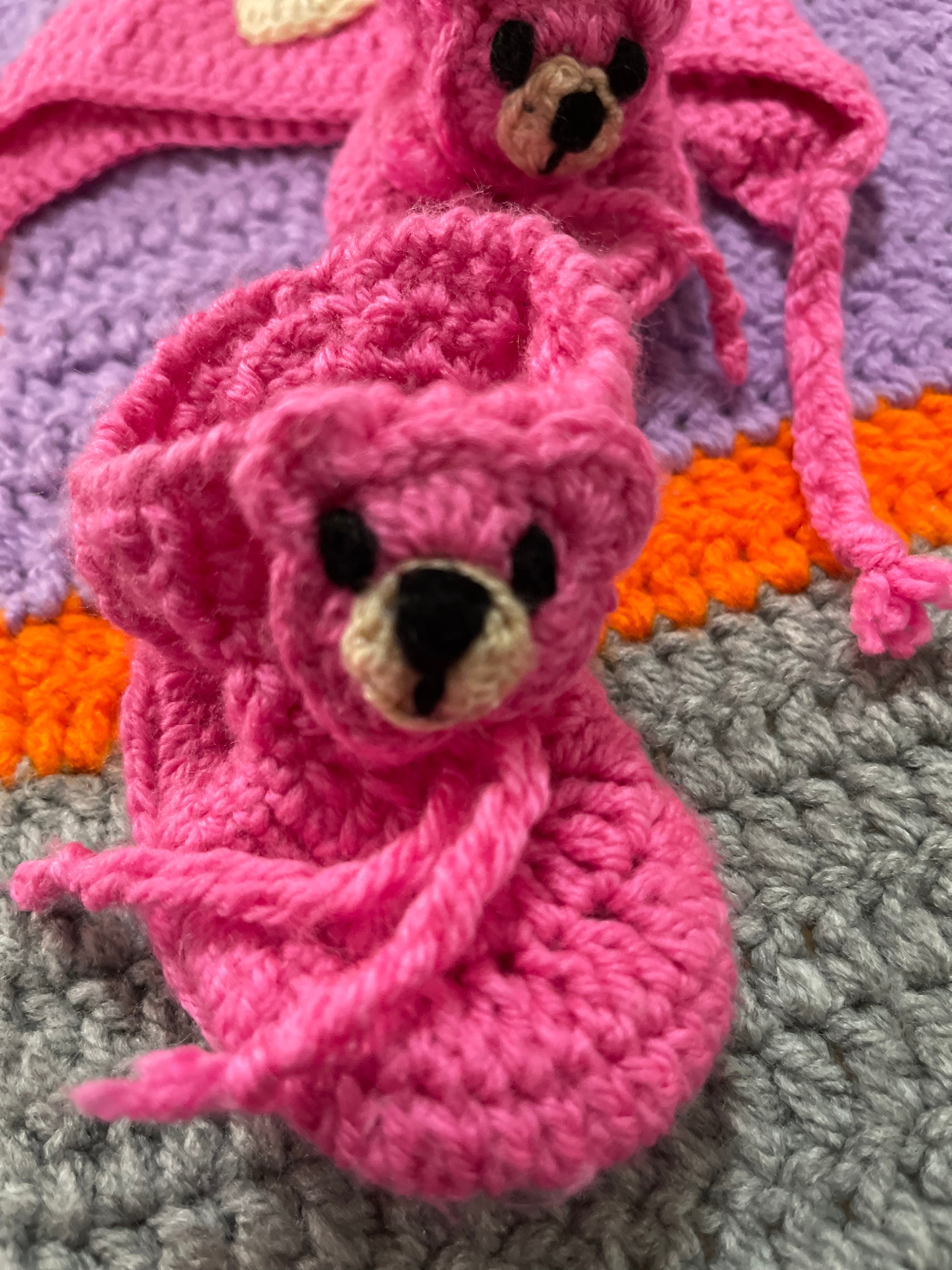 Handmade Knitted Baby Set Cap And Booties.