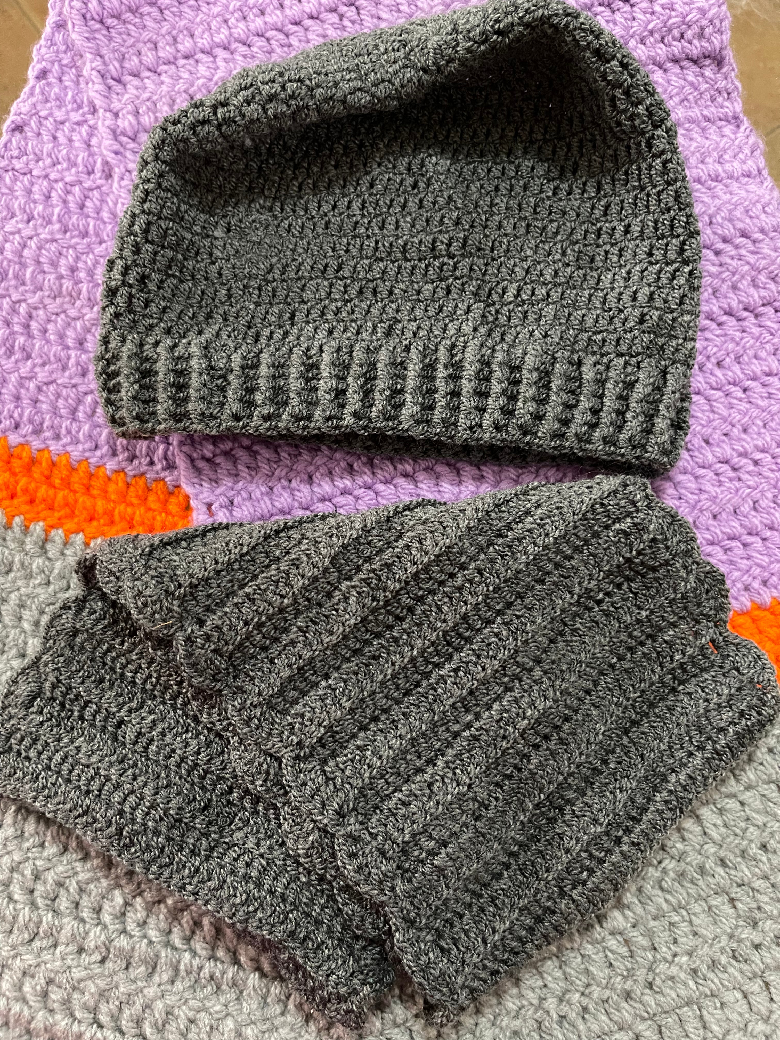 Handmade Knitted Cap And Scarf.