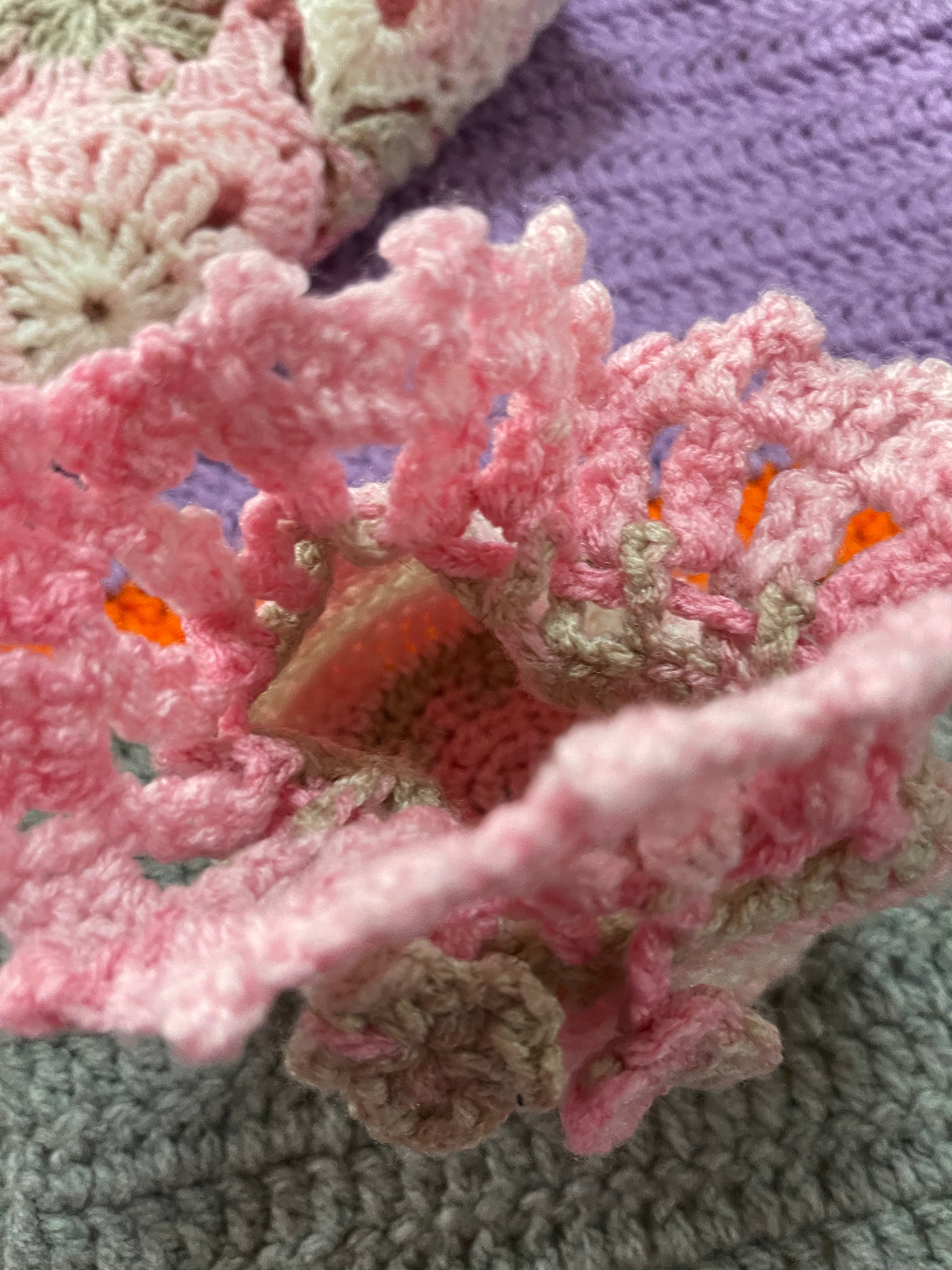 Handmade Knitted Baby Set vest cap and pouch