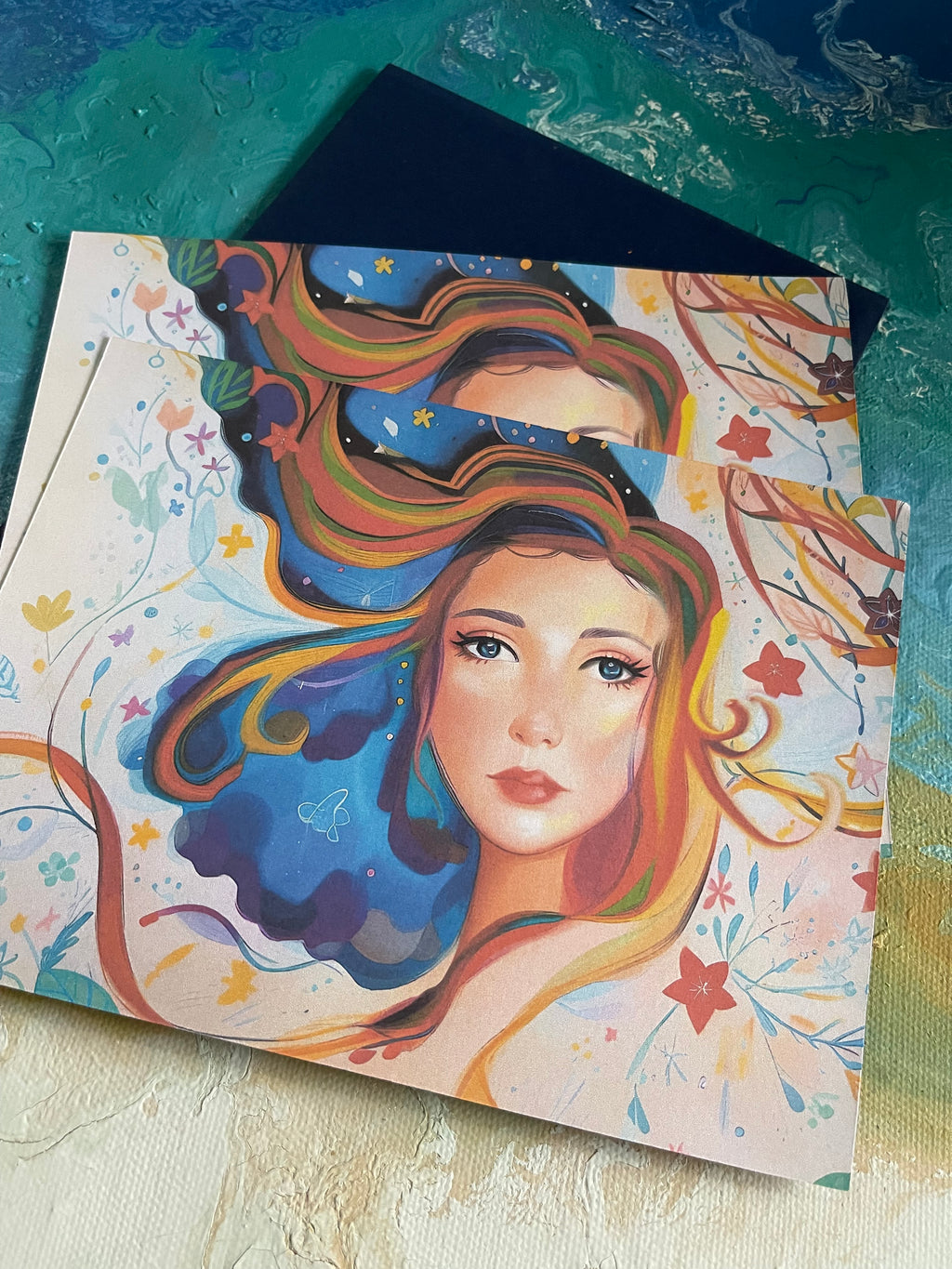 Spring Digital Paint Postal Cards