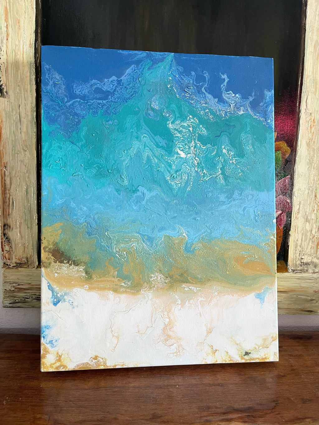 Thassos Geek Island Painting Acrylic Pour Paint
