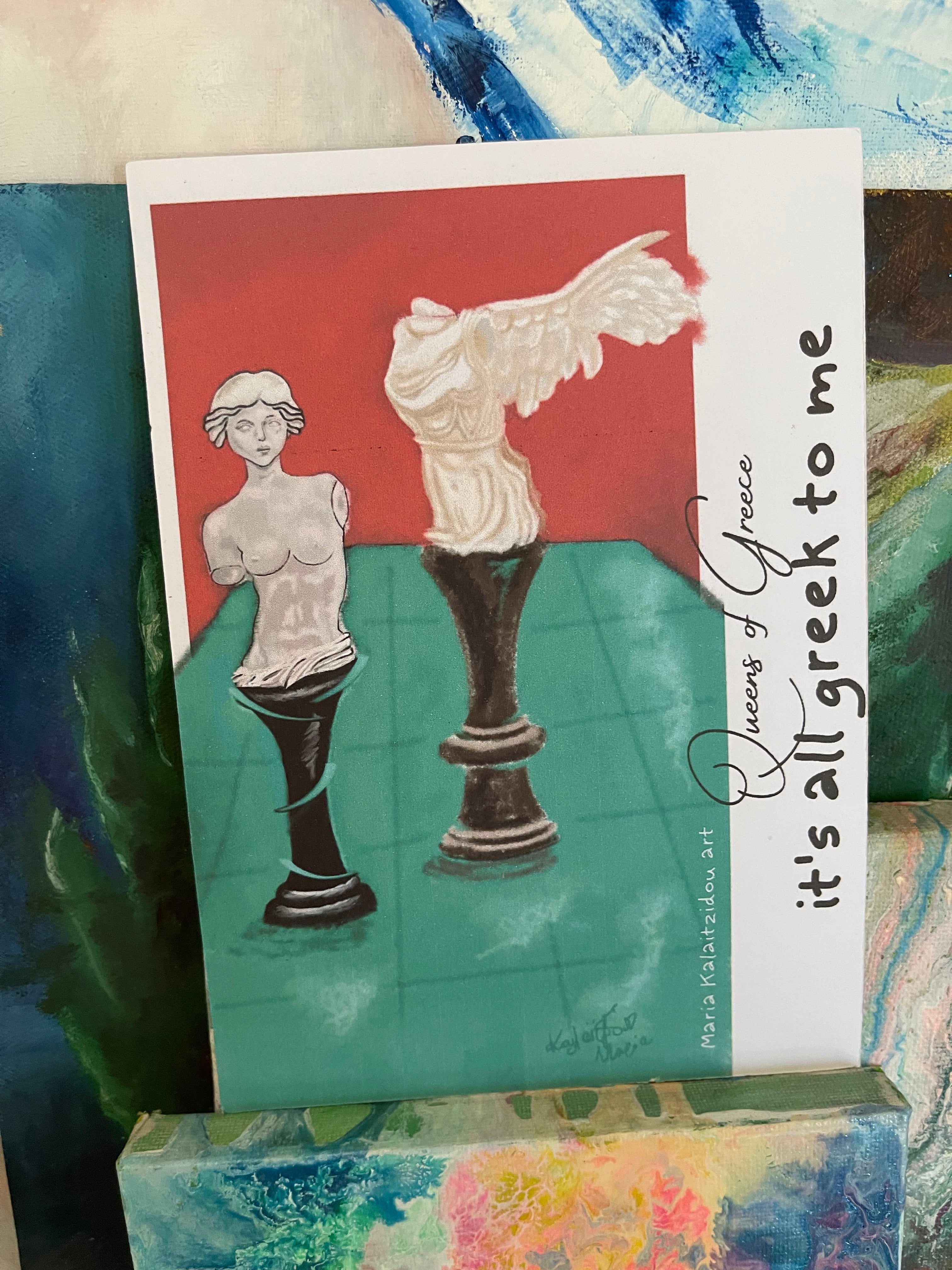 Postal Digital Art Cards Nike of Thrace Aphrodite of Milos