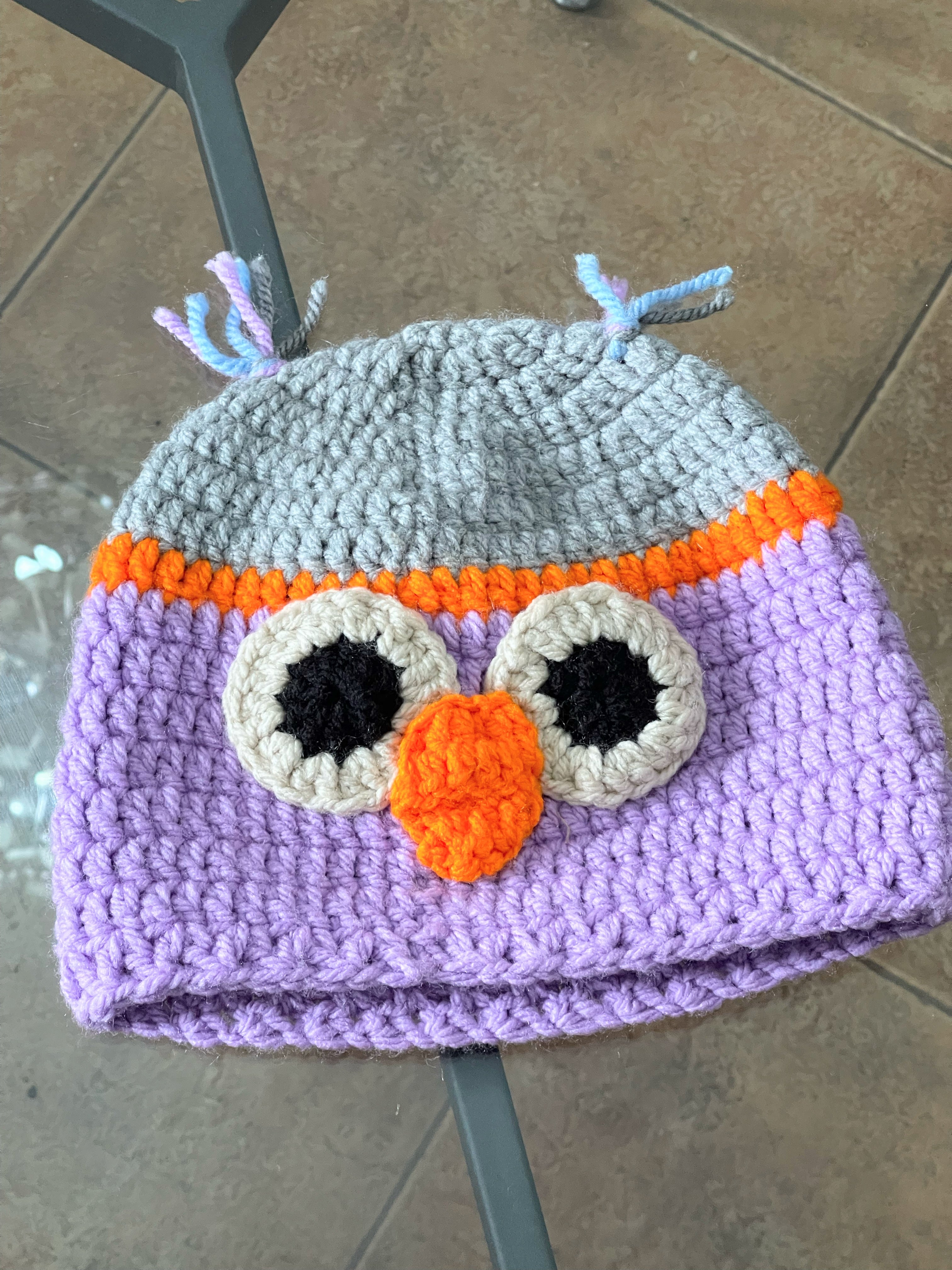 Handmade Owl Scarf and Cap Crochet Art