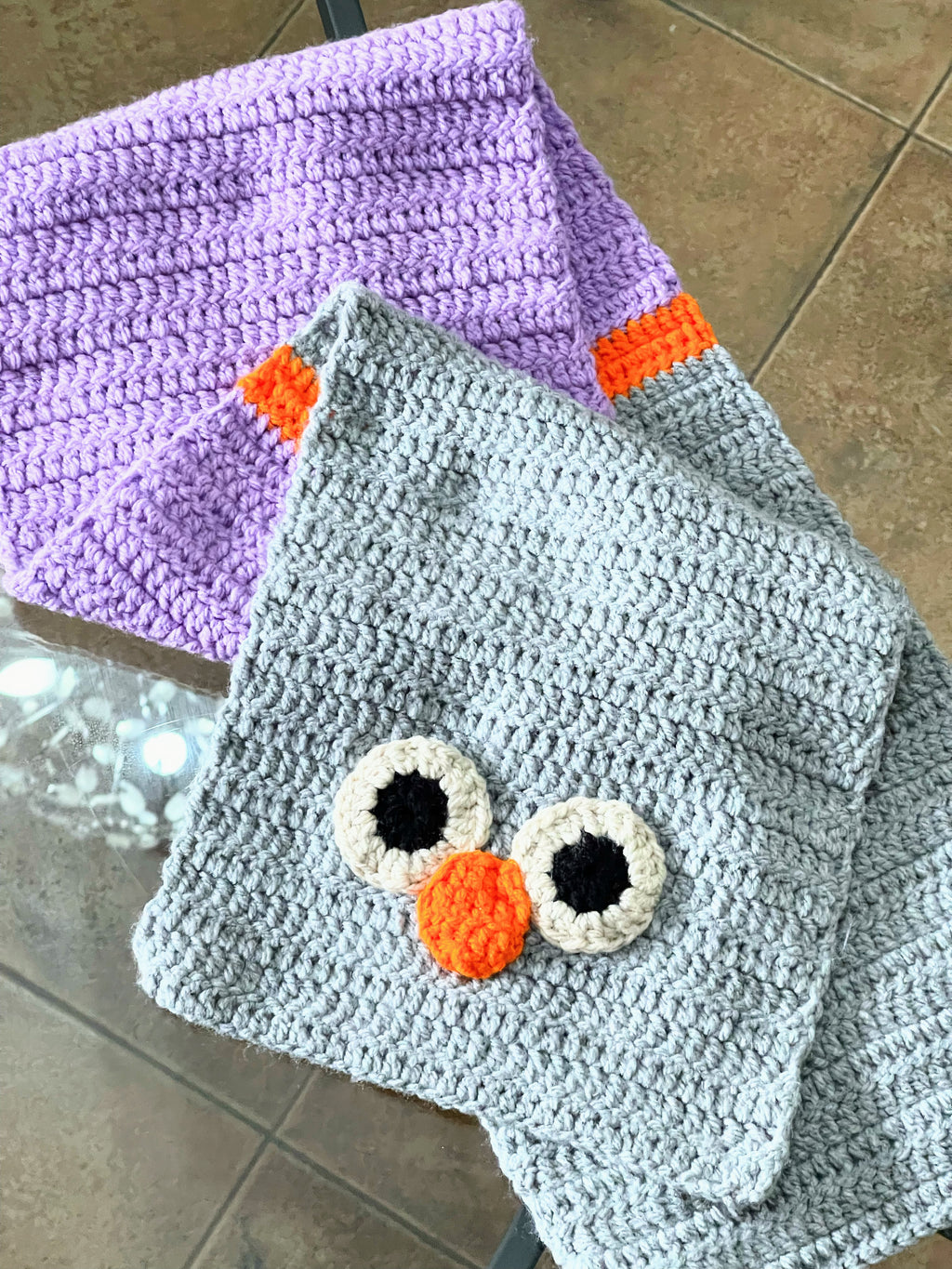 Handmade Owl Scarf and Cap Crochet Art