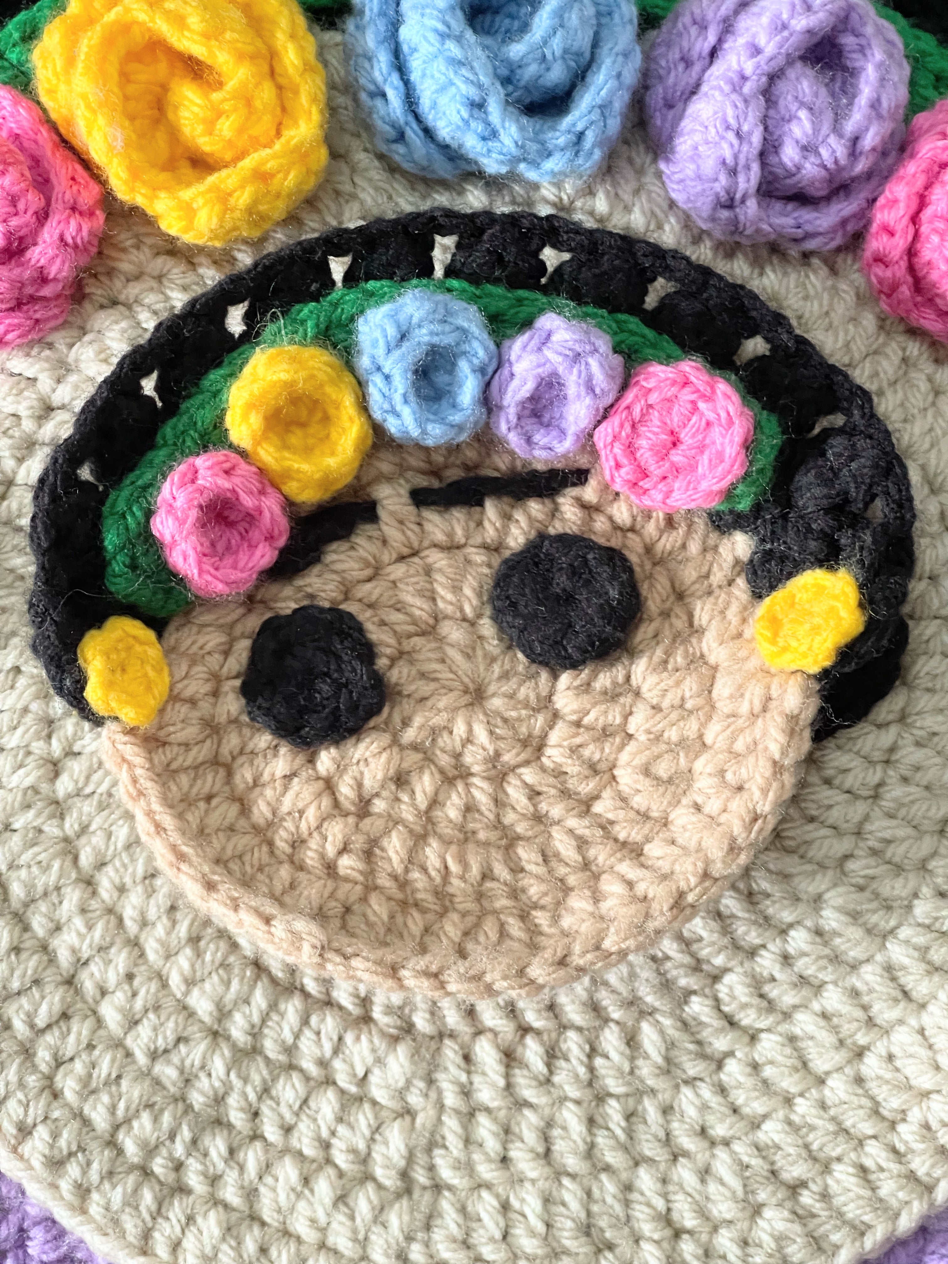 Frida Crochet Place Mat and Coaster Handmade