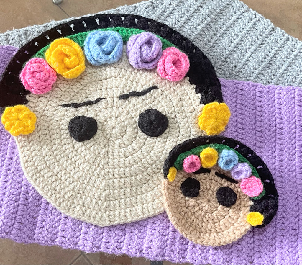 Frida Crochet Place Mat and Coaster Handmade