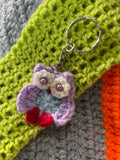 Handmade Knitted Owl Keychain