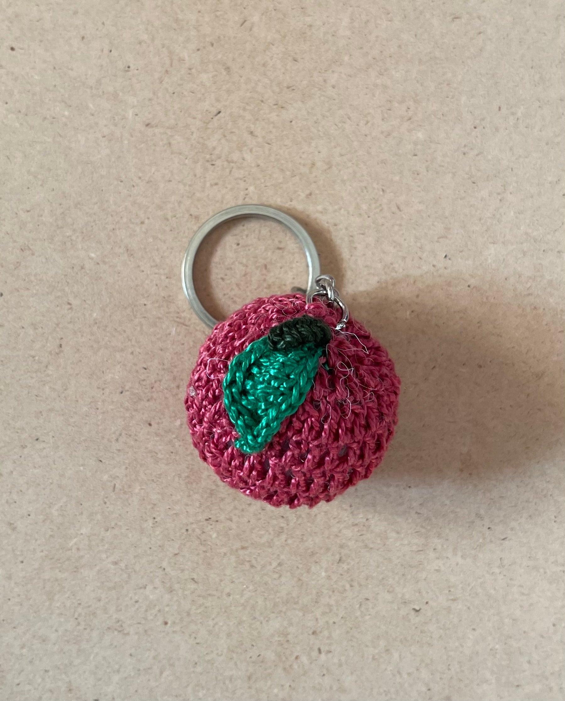 Handmade Knitted Apple Keychain